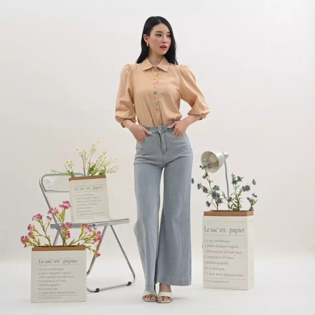 Liz Flare Jeans Highwaist in Light Blue