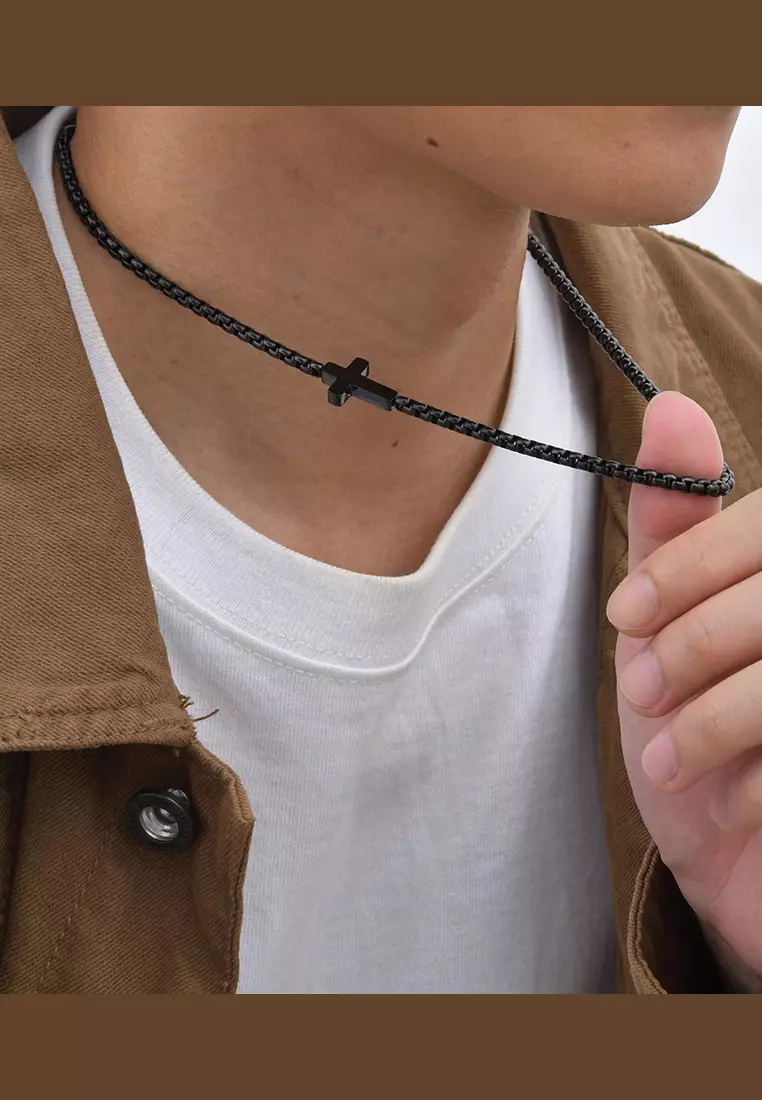 Titanium Steel Minimalist Cross Necklace JW QX-1892