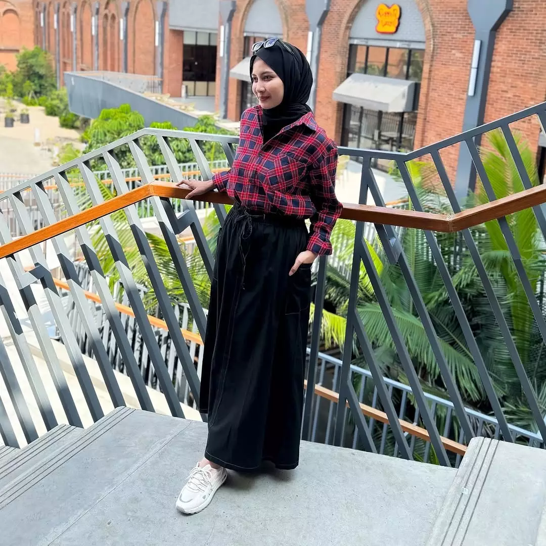 Rok Katun HItam Panjang Wanita Long Skirt Cotton Tari