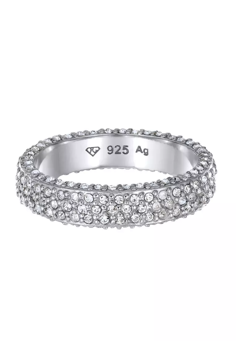 Cincin Perhiasan Perak 925 Wanita Elegant White Embellished with Crystal by Swarovski®