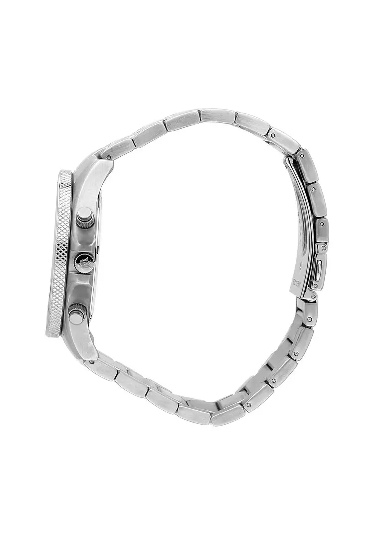 【2 Years Warranty】Maserati Sfida 44mm Black Dial Men's Stainless Steel Chronograph Quartz Watch R8873640015 With Luminous Dial Hands