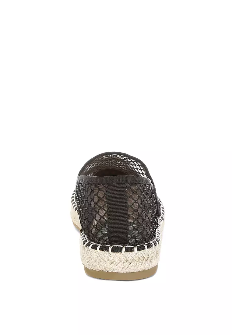 Mesh Espadrille Loafers In Black
