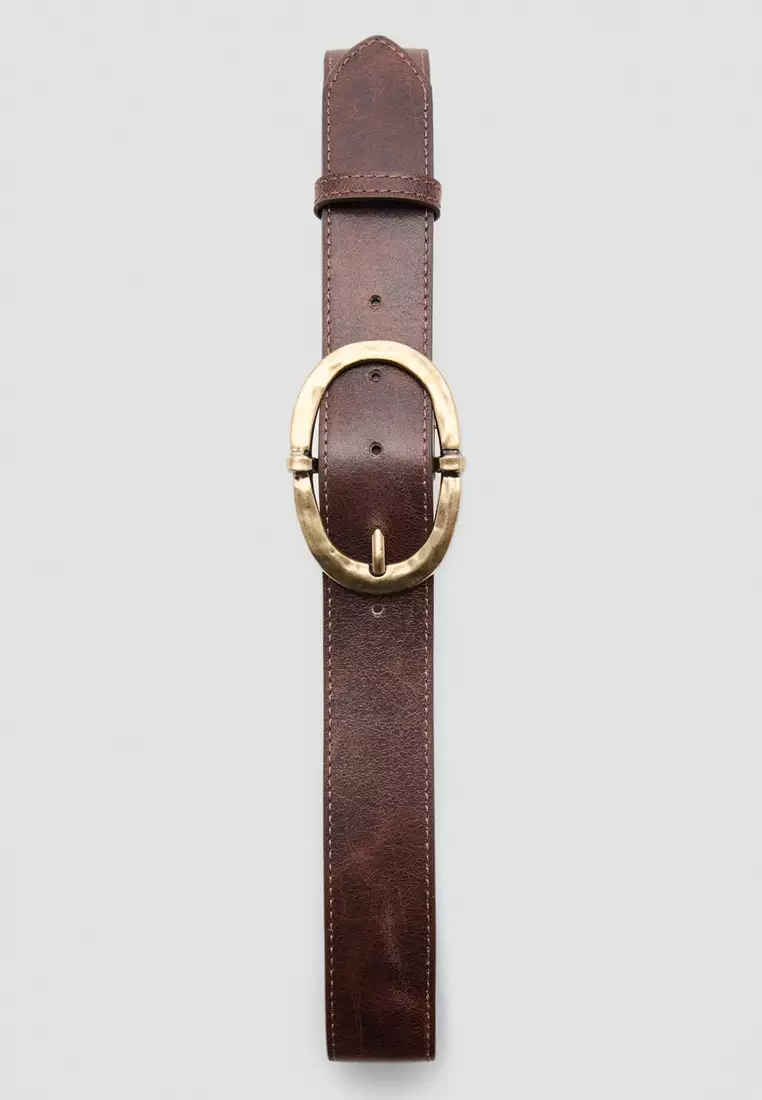 Textured Metal Buckle Belt