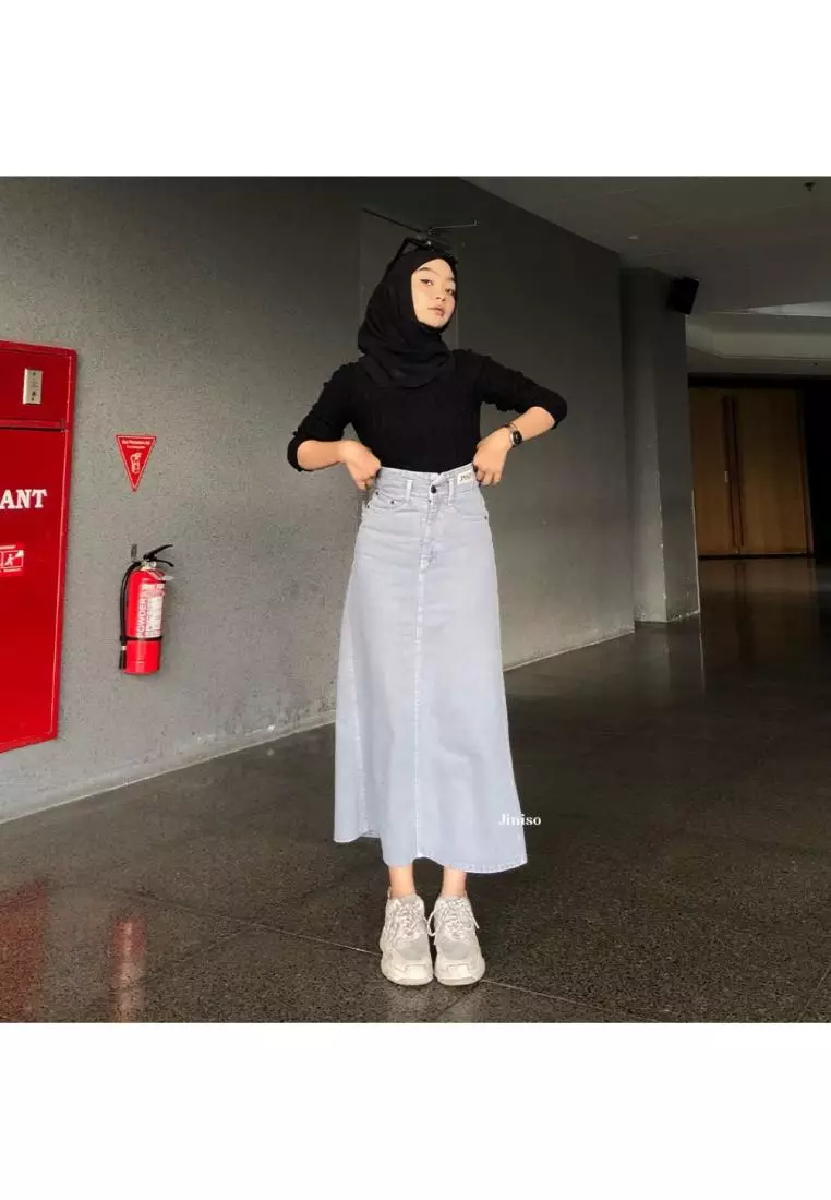 Highwaist Rok Slit Jeans Panjang 999 SEVENTY