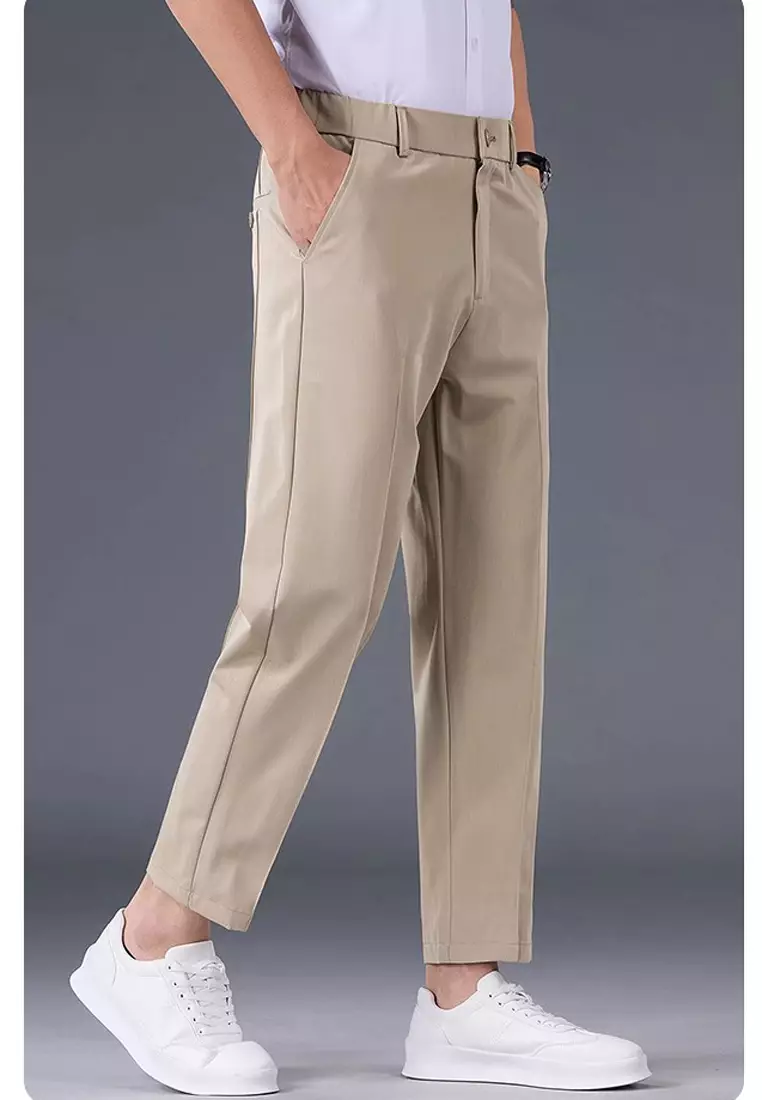Men's Elasticated Waist Ankle Suit Pants