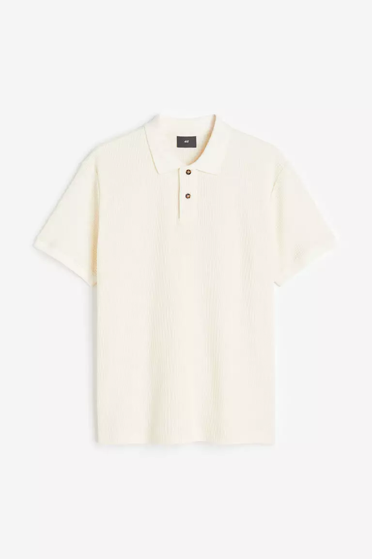 Slim Fit Waffled polo shirt