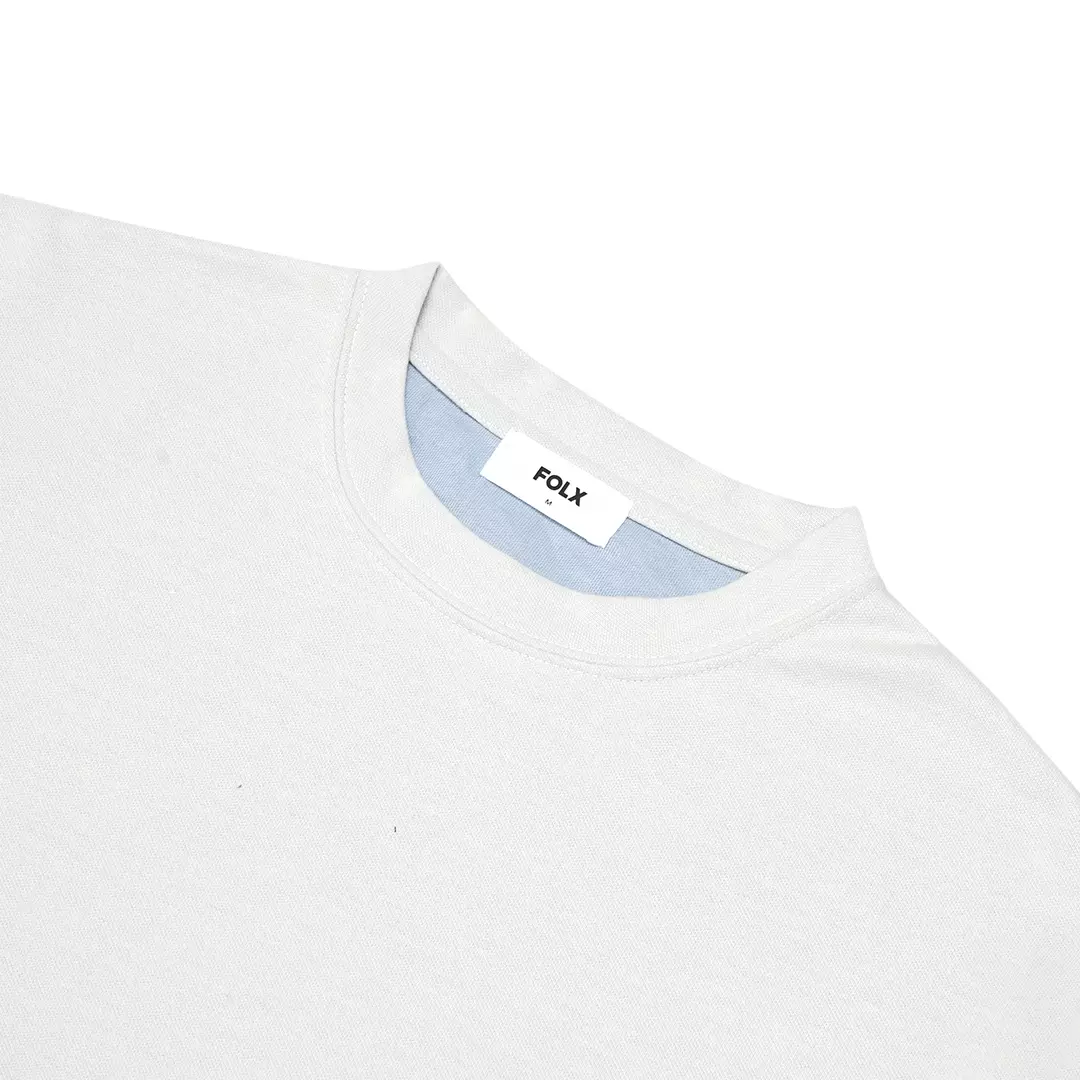 Double Jersey Contrasting Color T-Shirt Light Grey