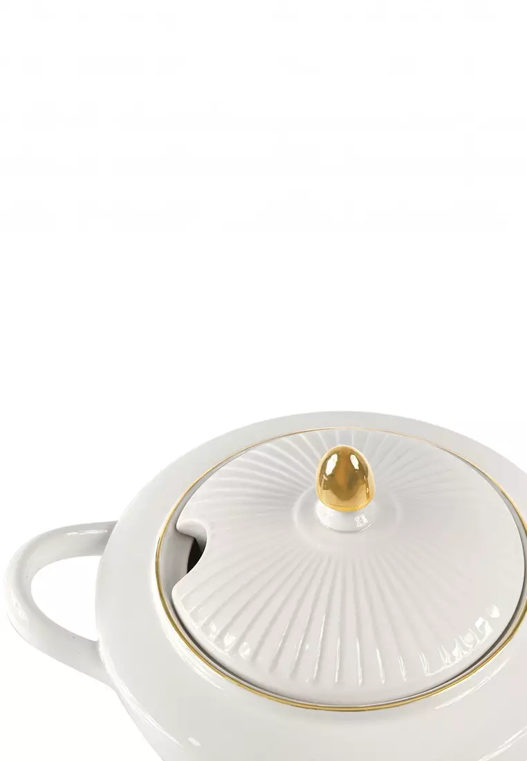 Buy FELLI Qualitier Premium Fine Porcelain Gold Rim Soup Tureen 11.5