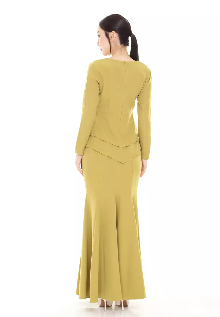 Serena Kurung Modern in Olive Gold