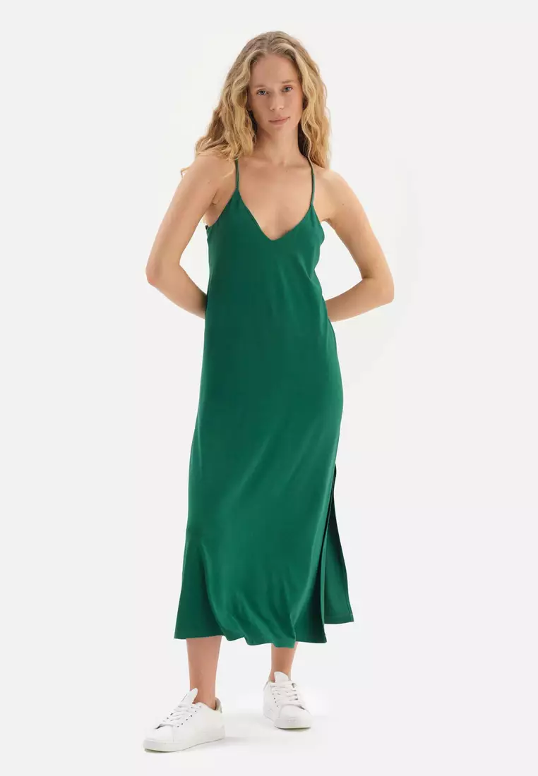 Dark green dress online online