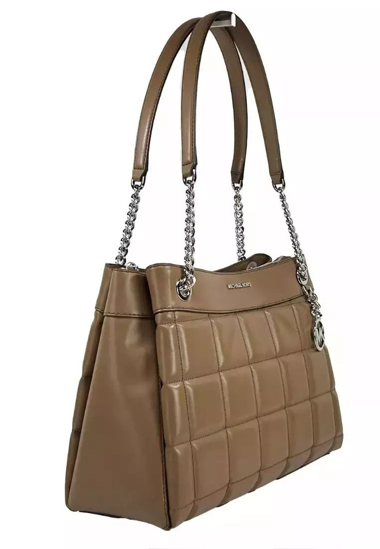 Michael Kors Susan Medium Quilted Leather Tote Bag - Driftwood