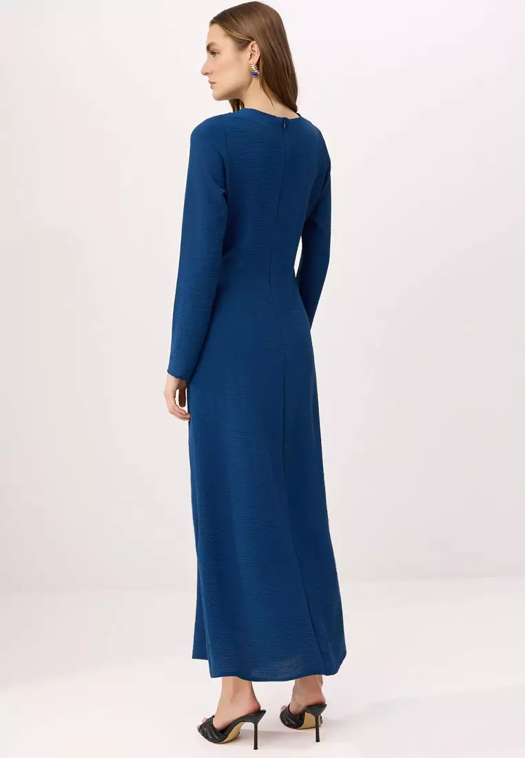 Cobalt Unlined Plain Weave Dress&Jumpsuit Aerobin Hijab Dress Tctss25Eb00138