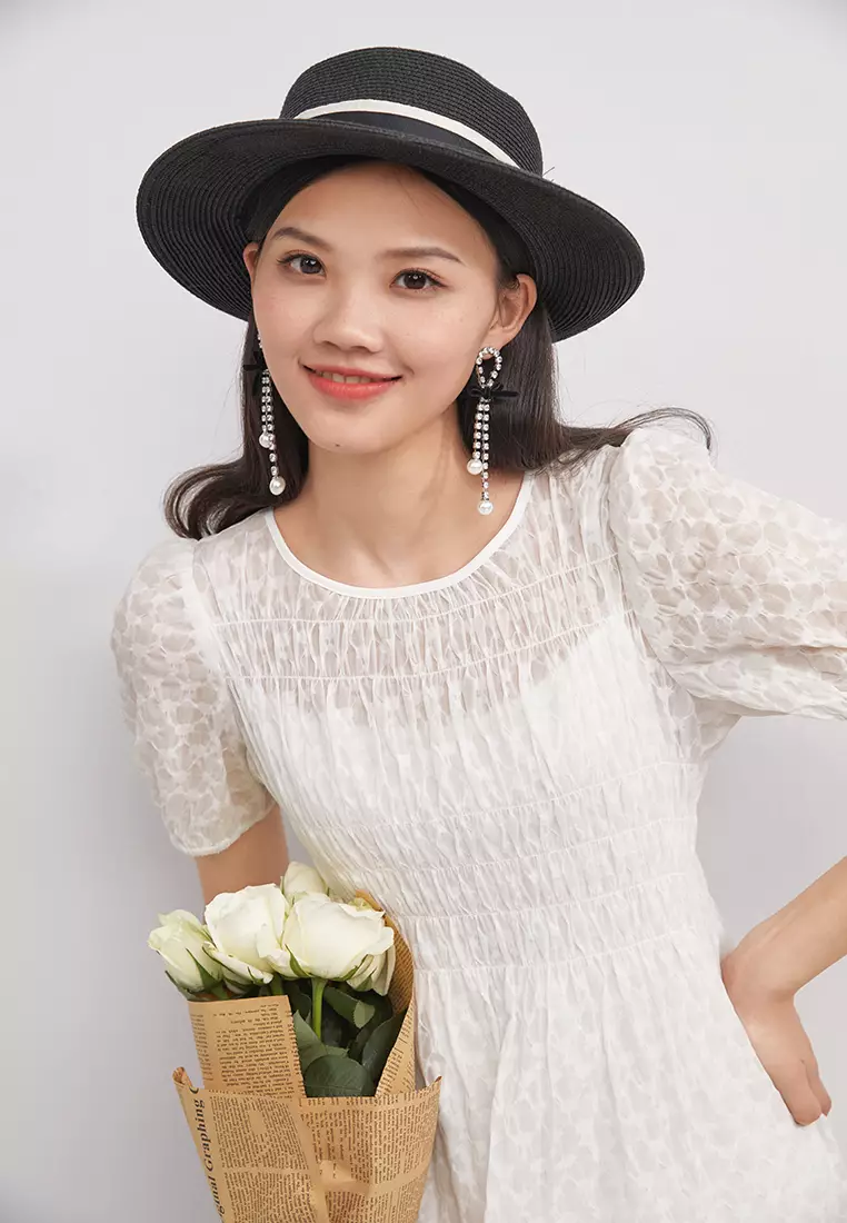 Round Neck Textured Midi Dress