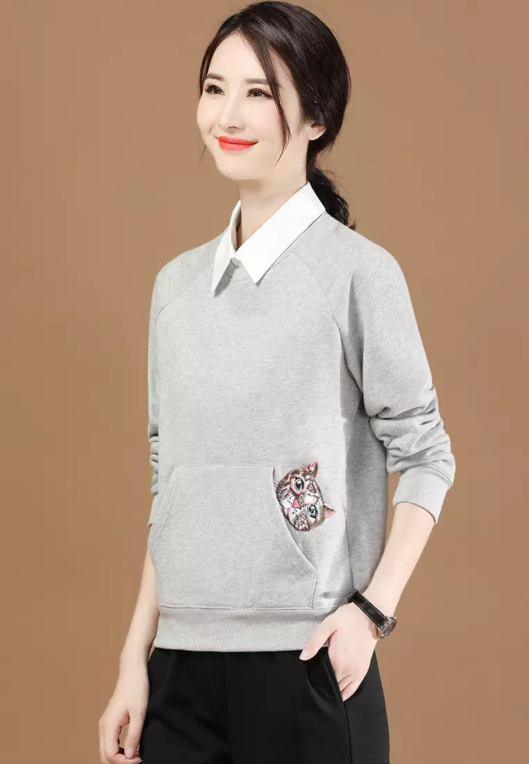 Cute deals gray sweatshirt