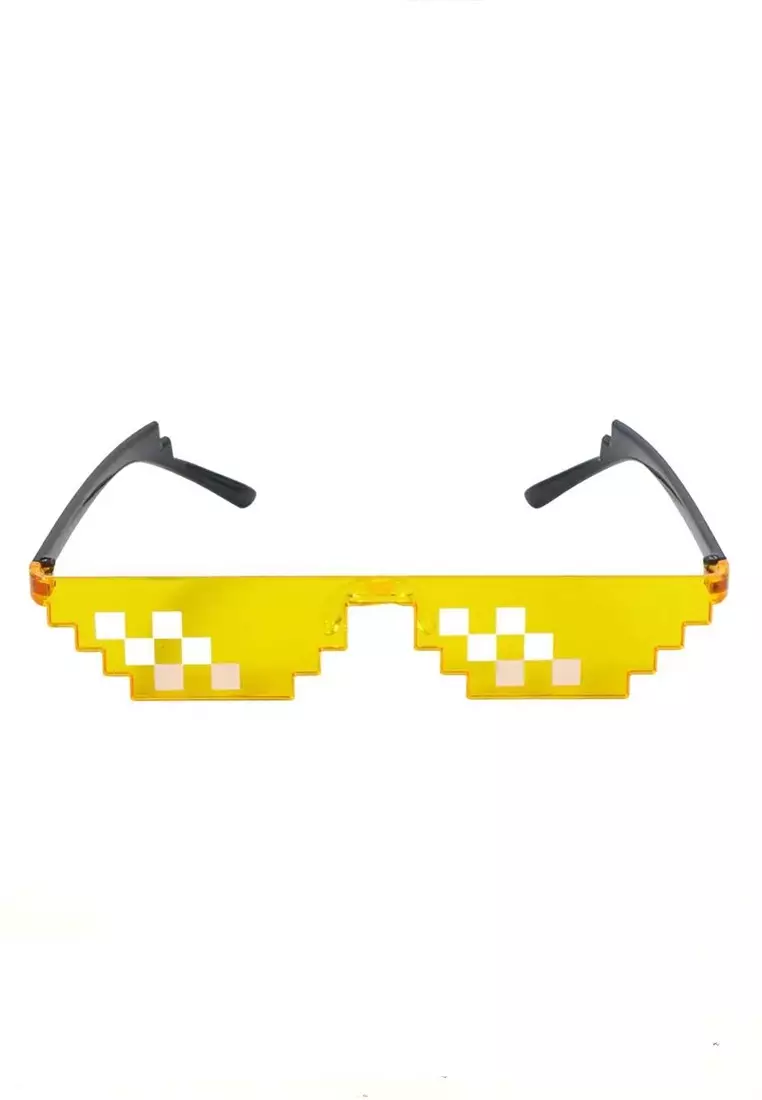 Mackenzie Kacamata Unisex Model Pixel Minecraft Mosaics Thug Life UV Protection Material Polycarbonate ORIGINAL - Yellow