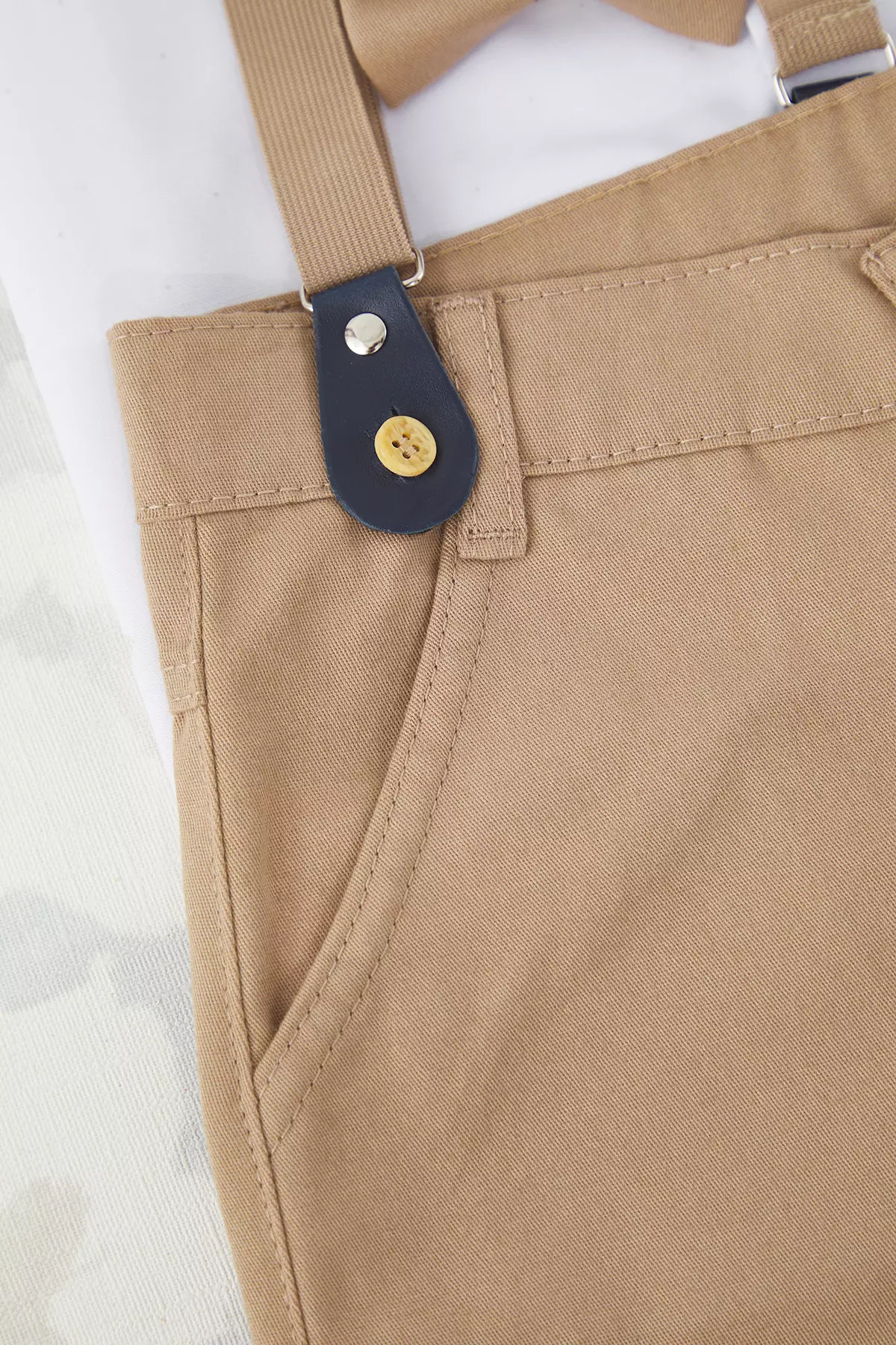 3-Piece Boy Cotton Shirt-Shorts Woven Bottom-Top Set