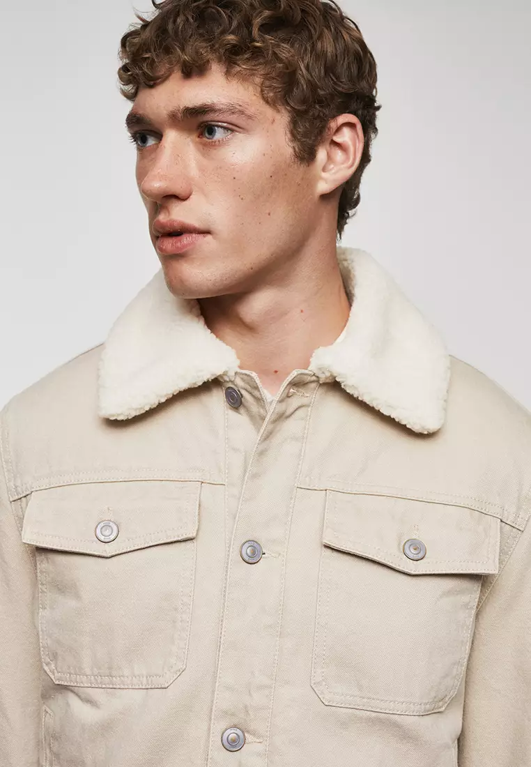 Buy MANGO Man Shearling Denim Jacket 2023 Online ZALORA Singapore