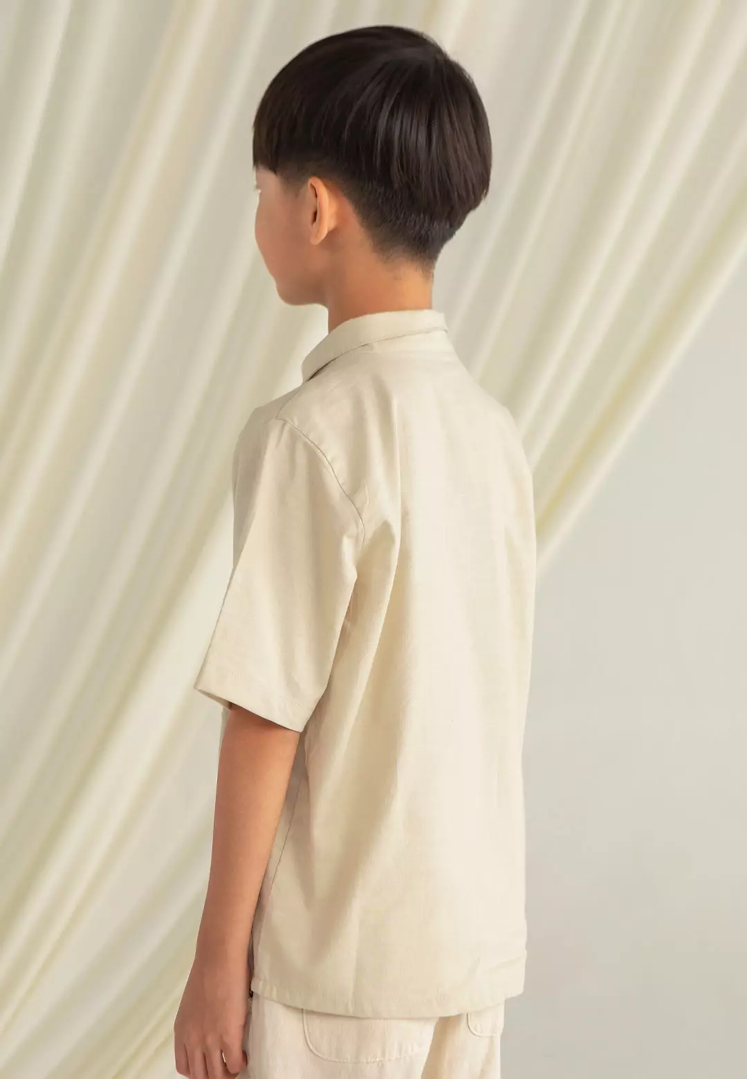 HijabChic Nayyan Ivory Koko Boy - Baju Koko Lebaran Anak Lak-Laki Motif Simple Kasual