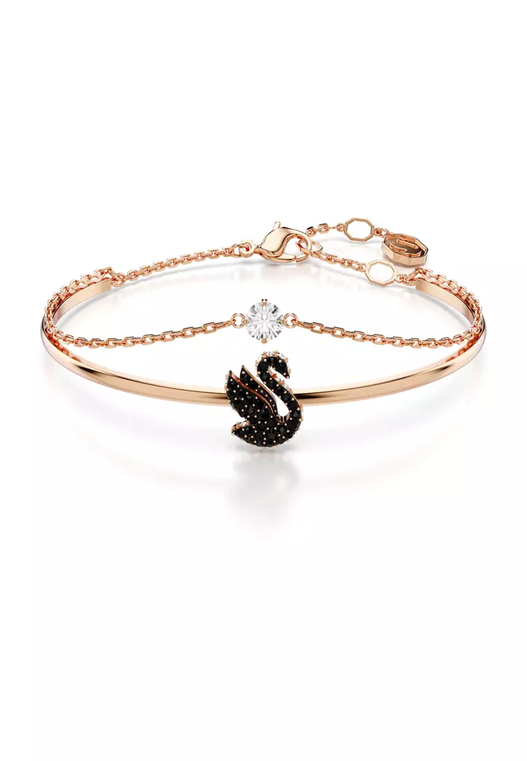 Buy Swarovski Swarovski Swan bangle, Swan, Black, Rose gold-tone - Main Image