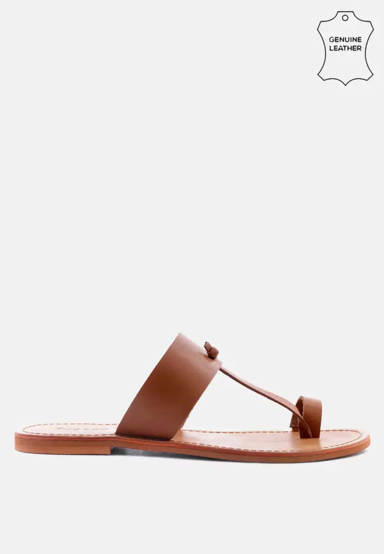 Real leather flat new arrivals sandals