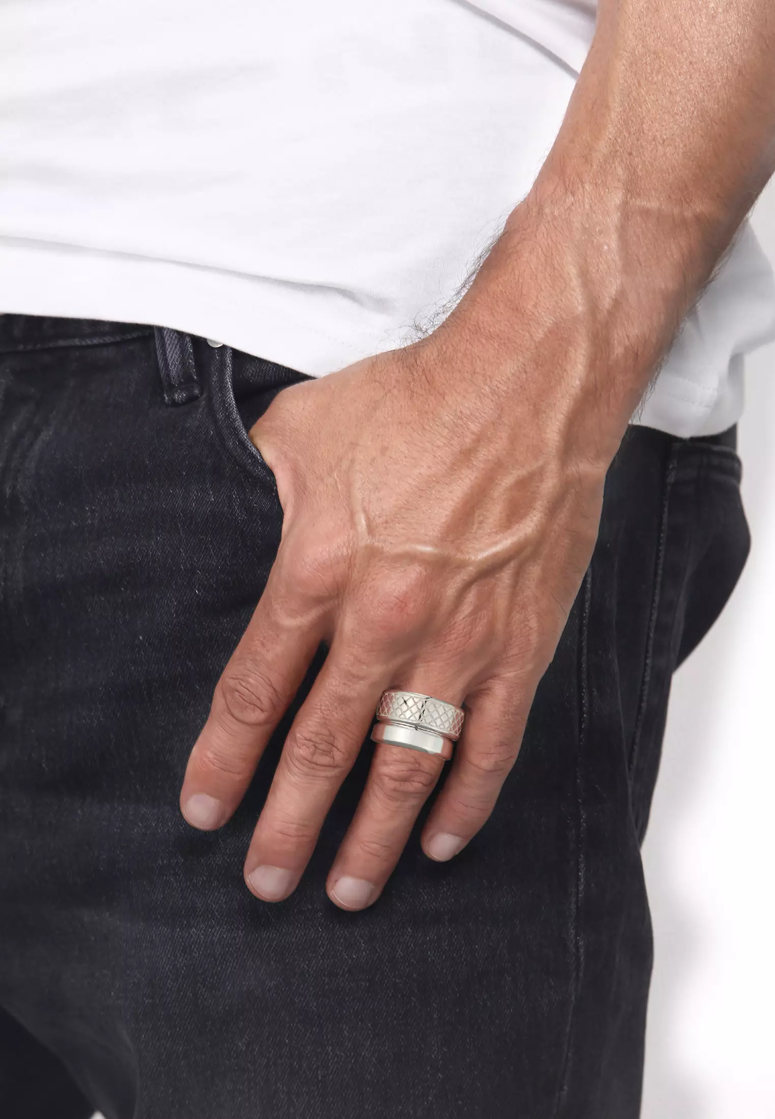 Ring Men Band Set Basic Massive Trend