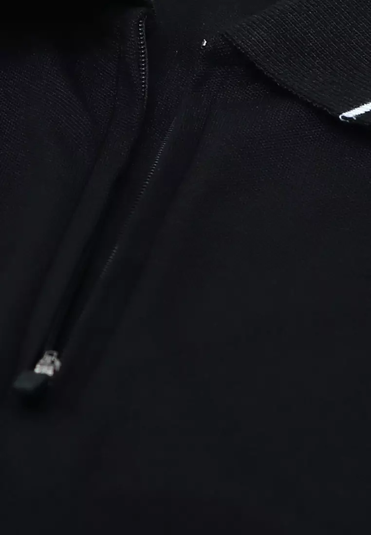 Men's Dry Fit Zipped Poloshirt - Black
