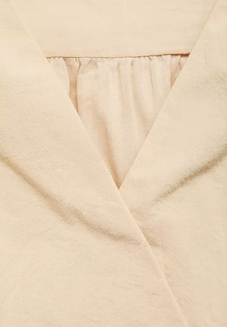 Gathered Details Cotton Blouse