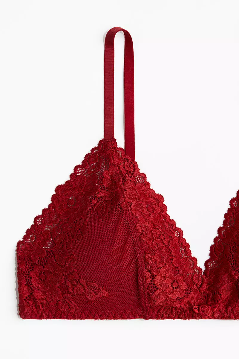 Padded soft lace bra