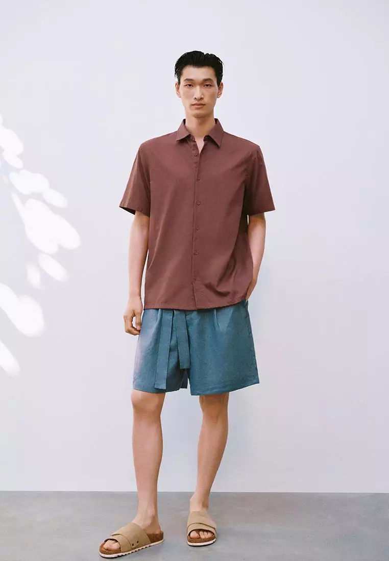 宽松型B开襟衬衫