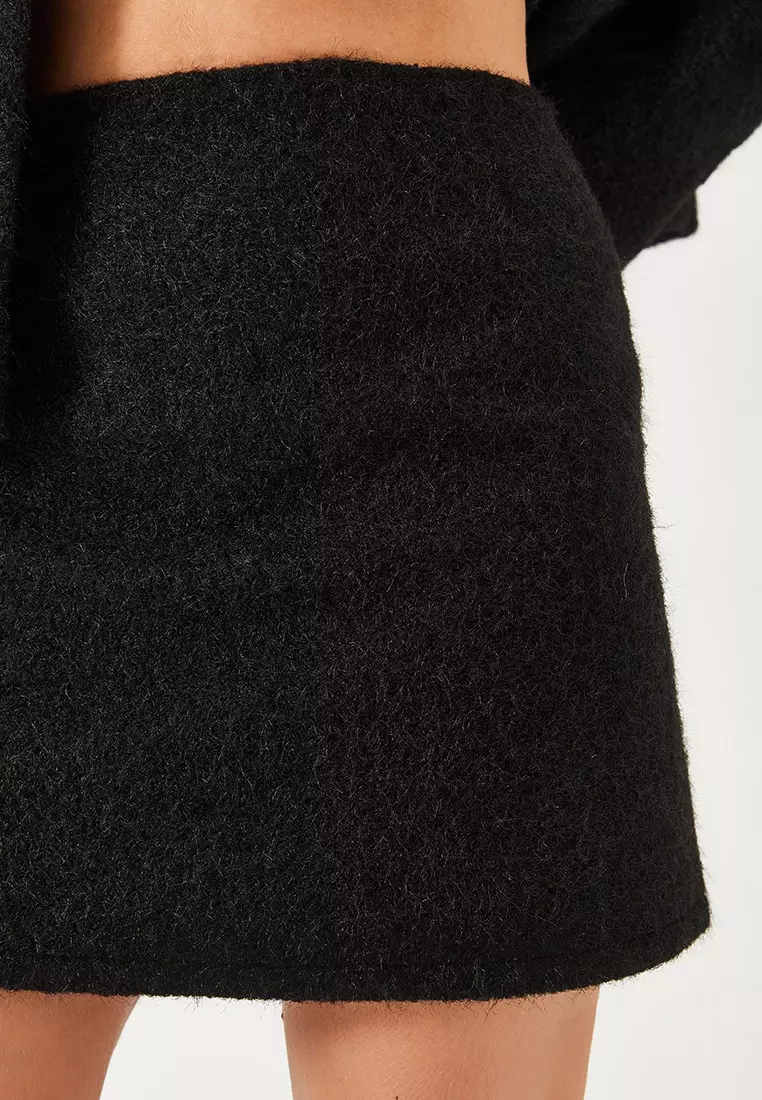 Women's A-Line Flecked Cashmere Short Skirt 8405 60261330