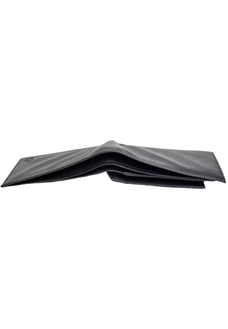 Wallet Men Black with coin pouch - Bifold Lucky Wallet- Full Grain Leather Wallet with NO HOLE- Black Wallet - Oxhide 3851CP