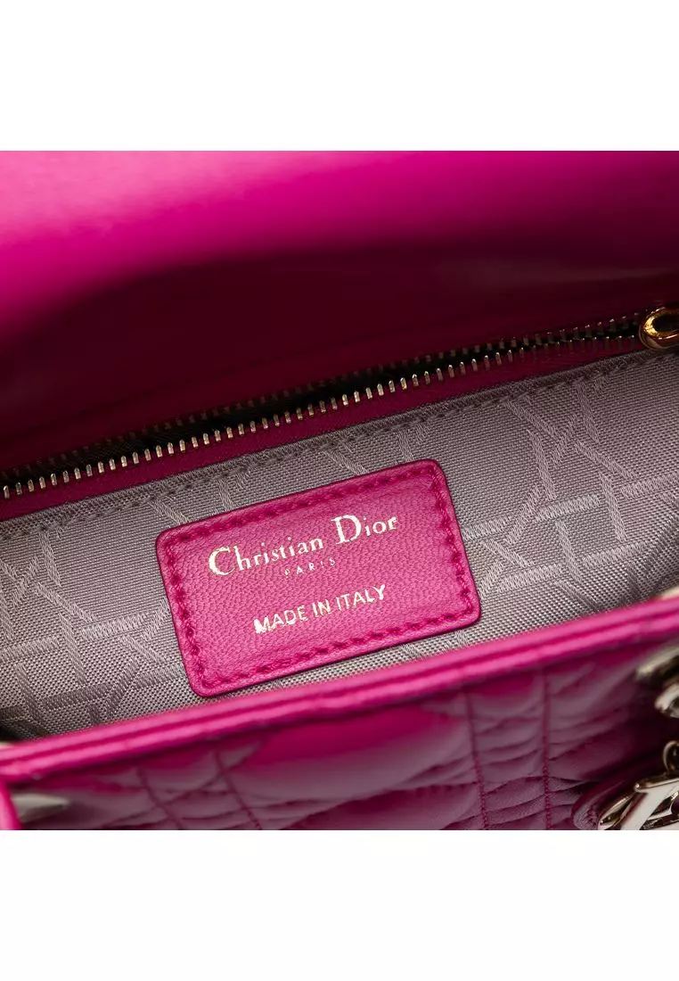 Pre-Loved Dior Small Lambskin Cannage My Abcdior Lady Dior