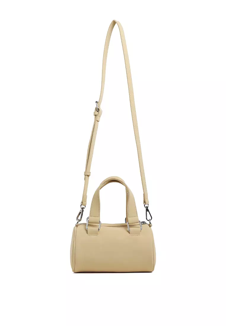 Mini Cylinder Hand Bag In Nude
