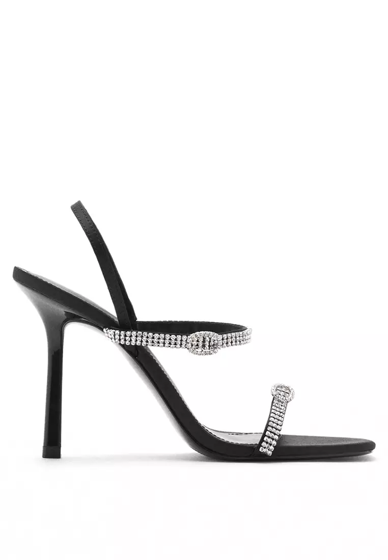 Discount on Mango  shoes - SKU: Heeled Sandals With Strass Strap