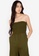 ZALORA BASICS green Ruched Bustier Playsuit 07531AAC3D3033GS_3