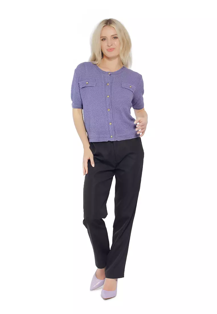Buy London Rag Purple Button Down Knitted Top 2024 Online | ZALORA