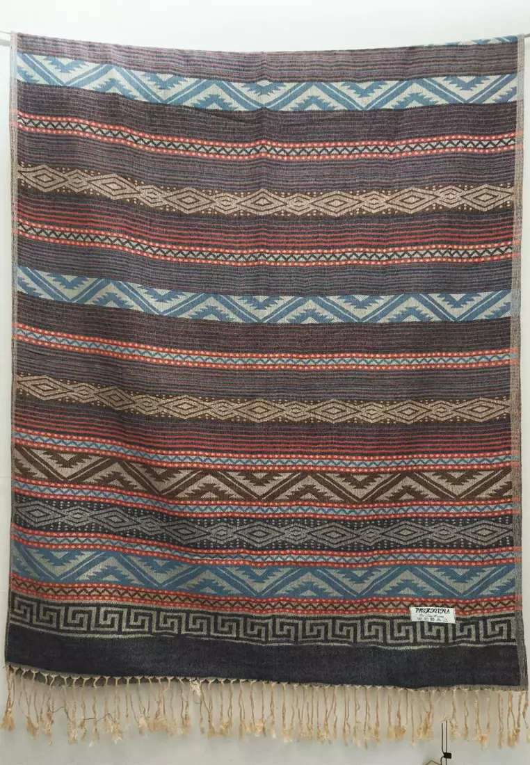 Hijab Pashmina Wanita Reversible Viscose Nomad Weave Pashmina Shawl Syal Wanita Smoked Mauve