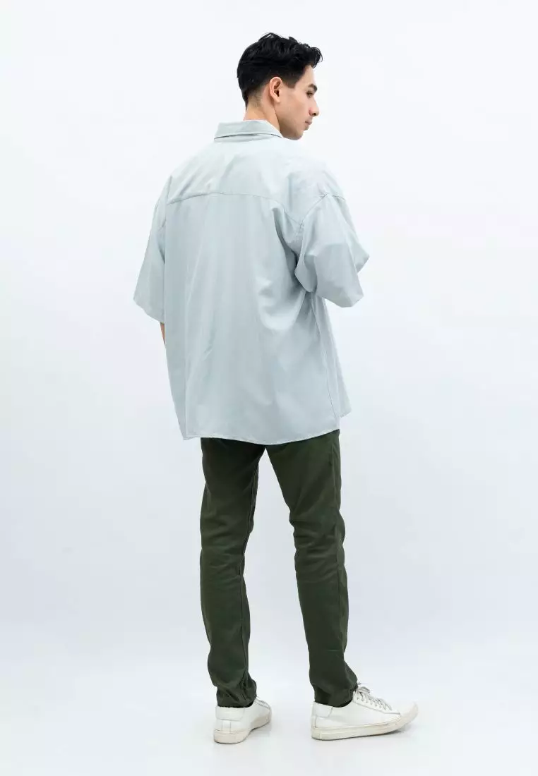 Houseofcuff Kemeja Oversize Jumbo Lengan Pendek Pria Unisex Mint