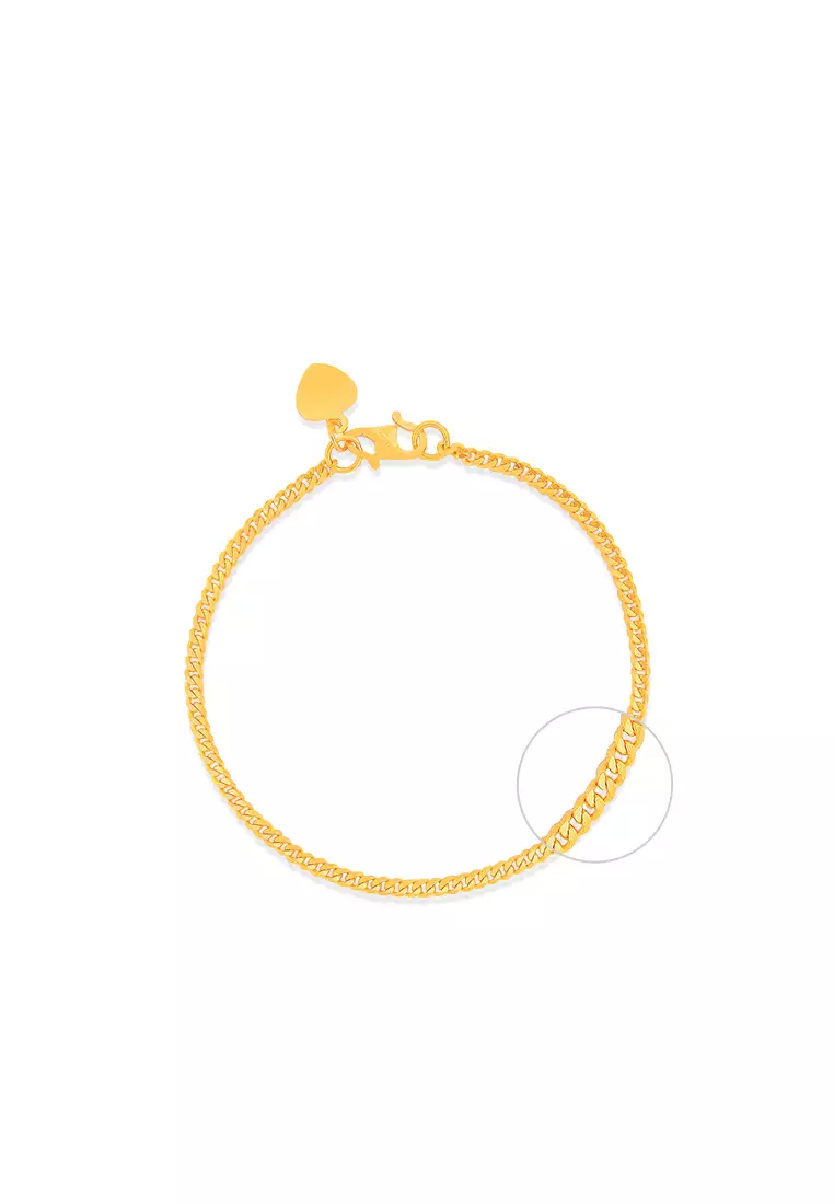 916/22K Gold Machine Curb Chain Bracelet T002 (2.70MM)