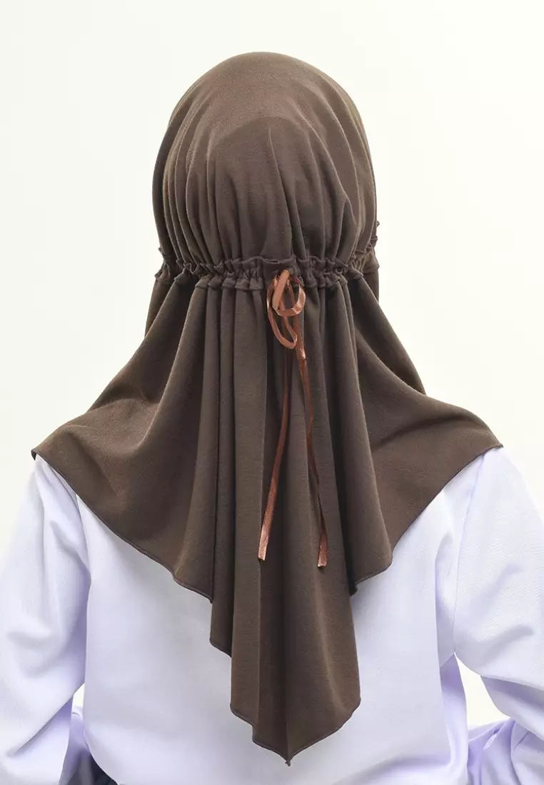 Rabbani - Kerudung Instan Sekolah Morgan Exclusive Coklat Kopi XL