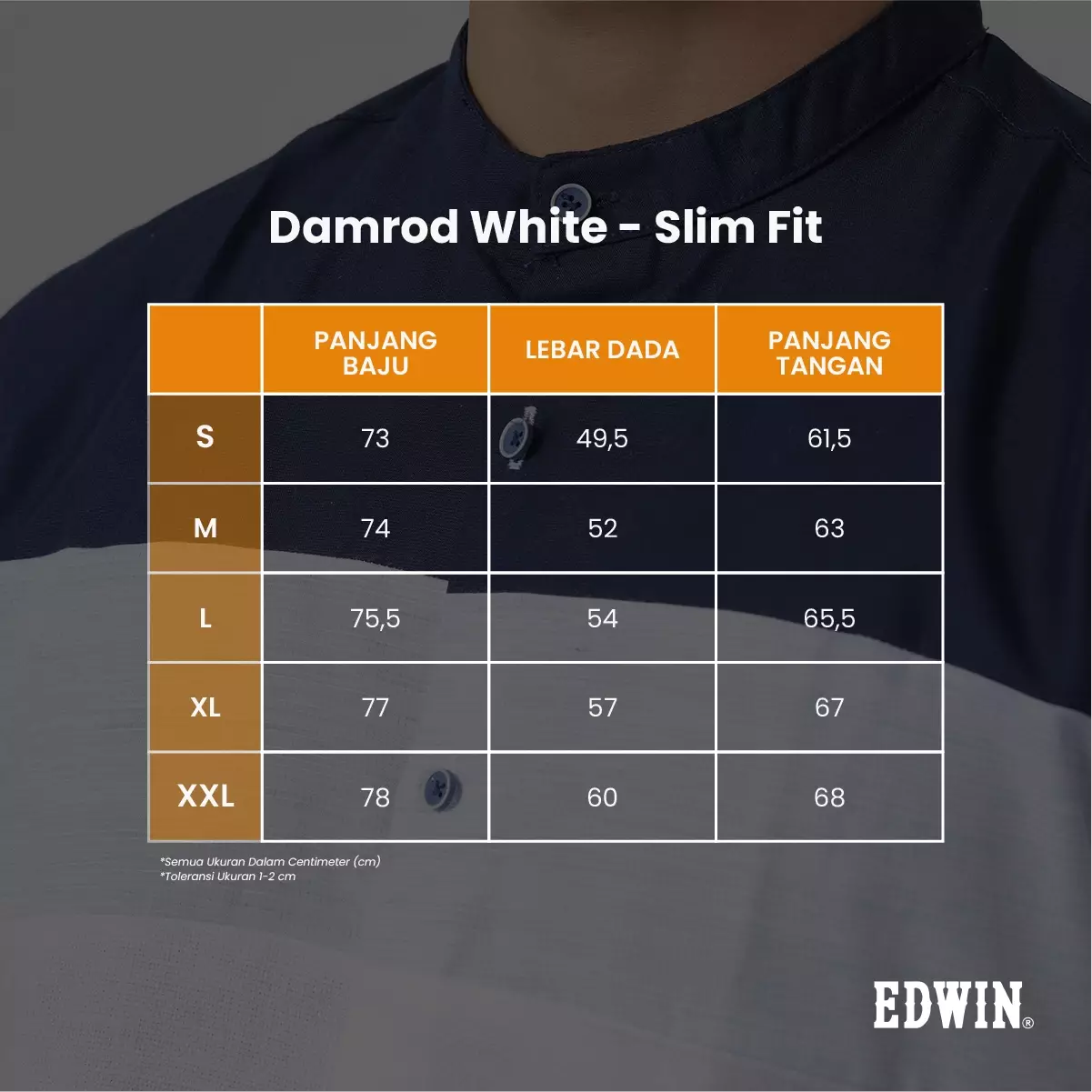 Kemeja Koko Pria Lengan Panjang Baju Muslim Pria DAMROD WHITE