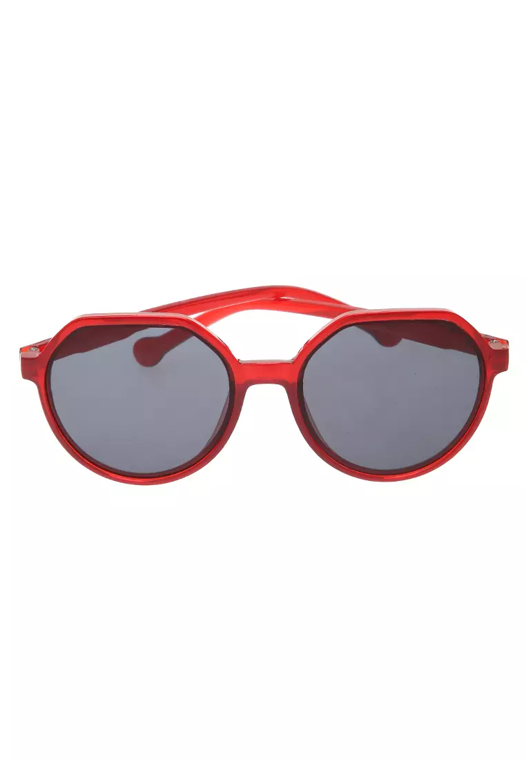 Revika Kacamata Wanita Desain Retro Elegan Sunglasess Aksesoris Fashion Material Plastic ORIGINAL - Red