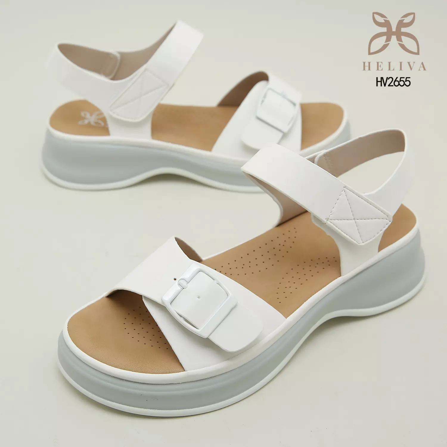 Heliva Vella Sandal Wedges Lady Sling Back Casual Look