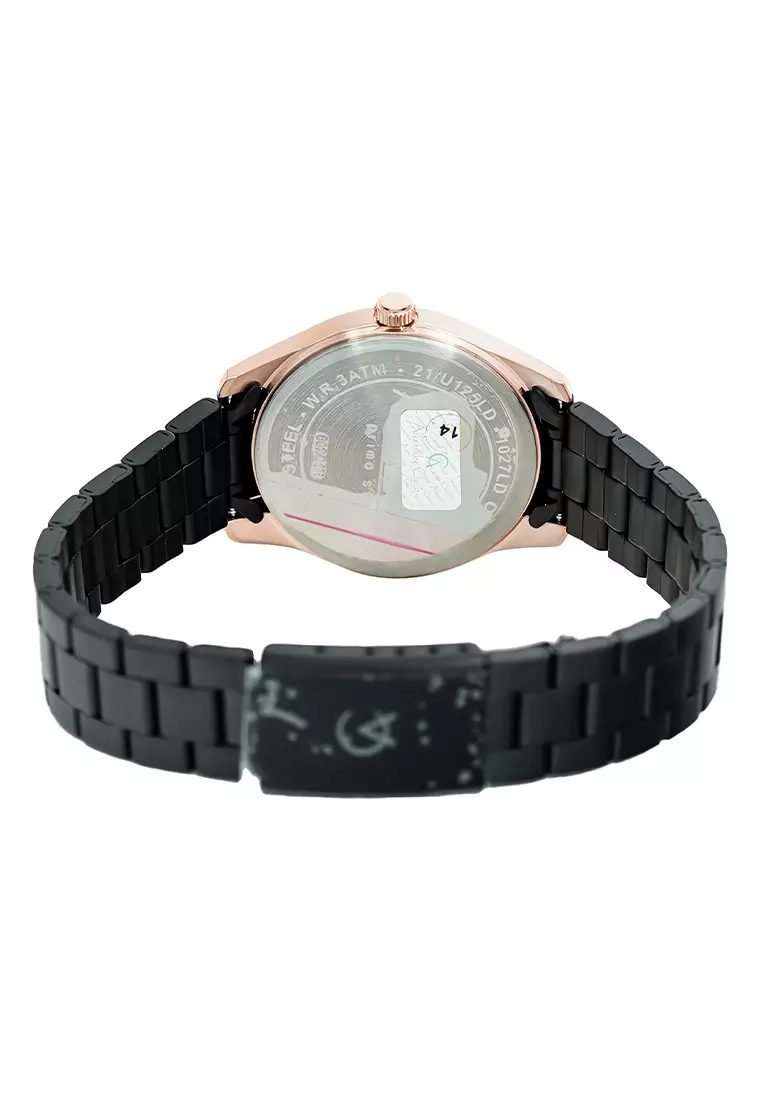 Alexandre Christie - Jam Tangan Wanita - Rosegold Black - Stainless Steel - 1027 LDBBRBA