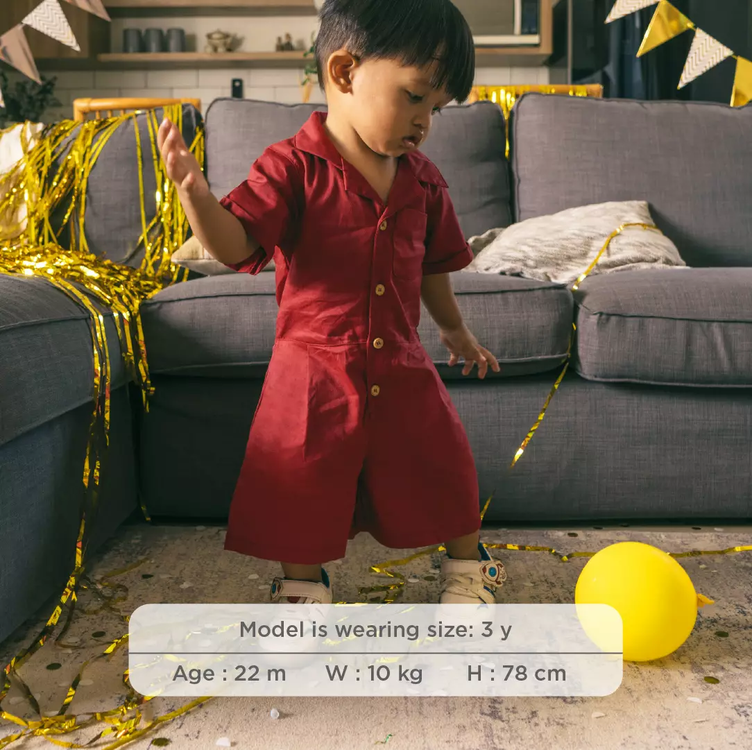 Little Palmerhaus - Holy Playsuit (Jumpsuit anak) Rio Red