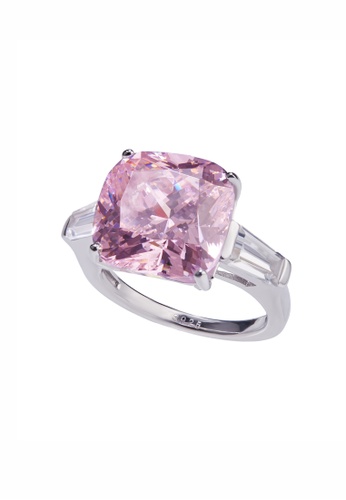 SHANTAL JEWELRY pink and silver Cubic Zirconia Rose Diamond Silver Enchanted Ring SH814AC18IWVSG_1
