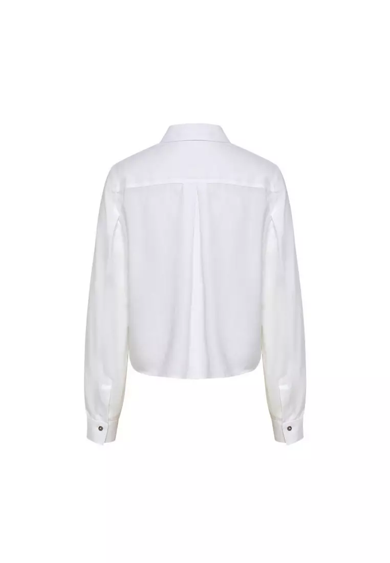 Long Sleeve Cashmere Twill Cropped Shirt