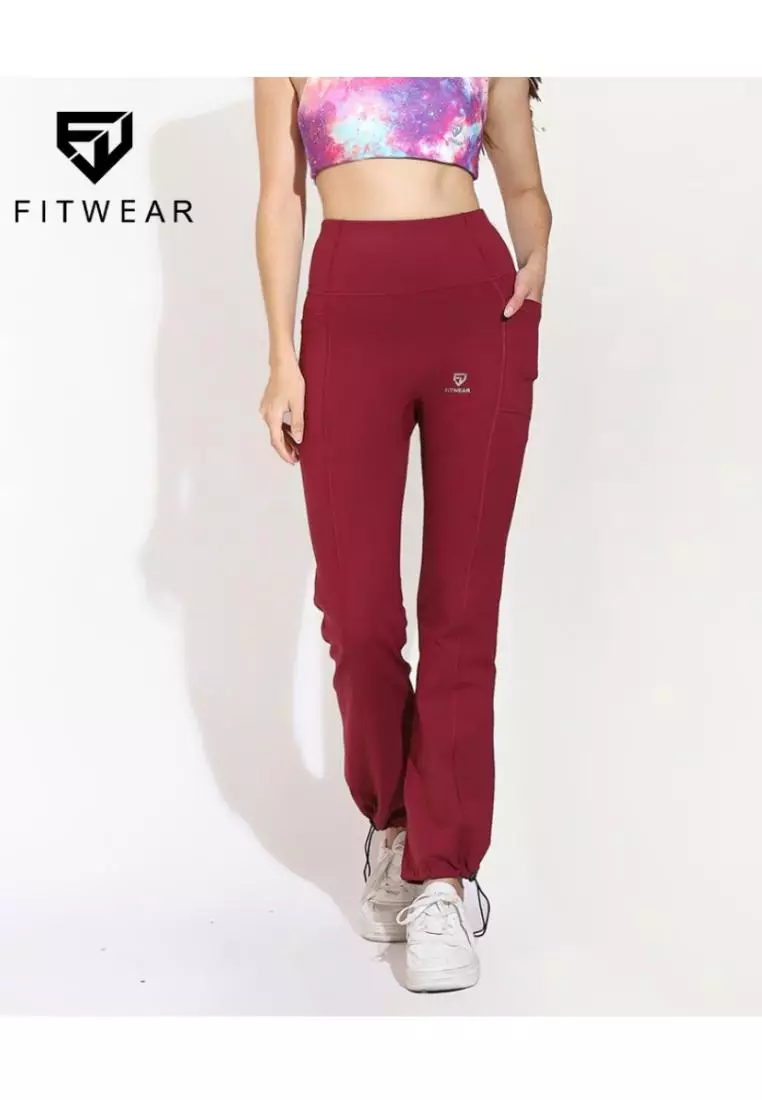 Fitwear - Legging Jogger Olahraga Wanita LINDA 2IN1 ANKLE SERUT - ROSE DRYFIT 2POCKET