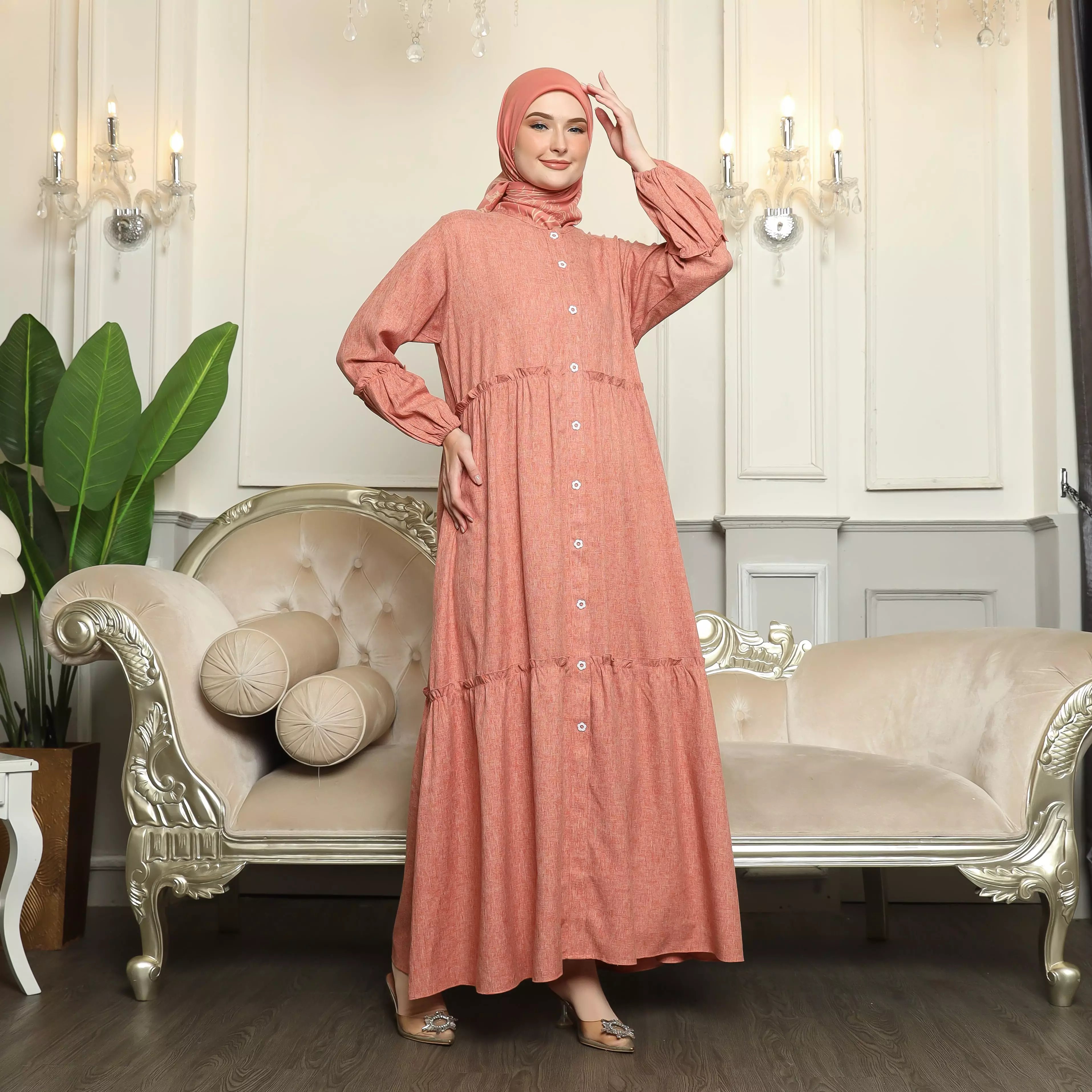 Gamis Sarimbit Wanita GMS 04 Orange