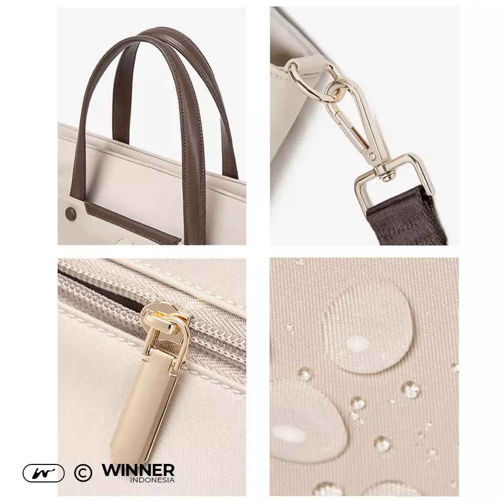 WINNER Tas Laptop 16 inch Bahu Selempang Nilon Oxford Anti-Air Wanita Korean Style Bag (T14-003) - Warna Light-Pink 16 inch